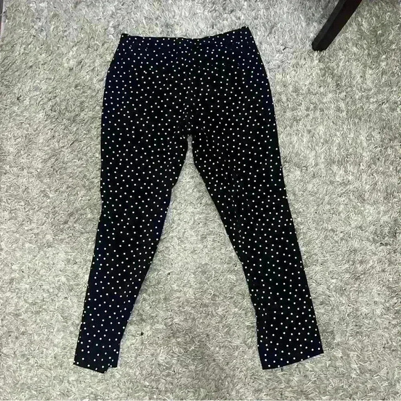 Ann Taylor Pull On Polka Dot Pants | Black Cropped | Work Capris | Size Small - Picture 1 of 3